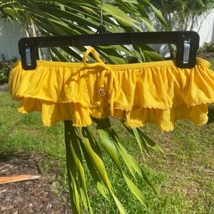 Juicy Couture Yellow Strapless Bathing Suit Top
